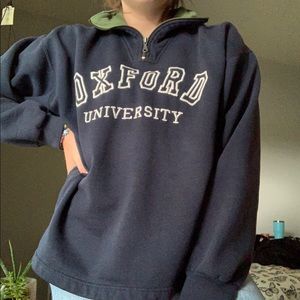 Oxford university half zip sweatshirt